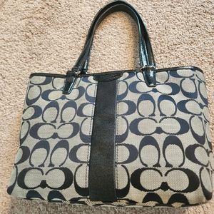 Coach Purse - mini tote black and gray